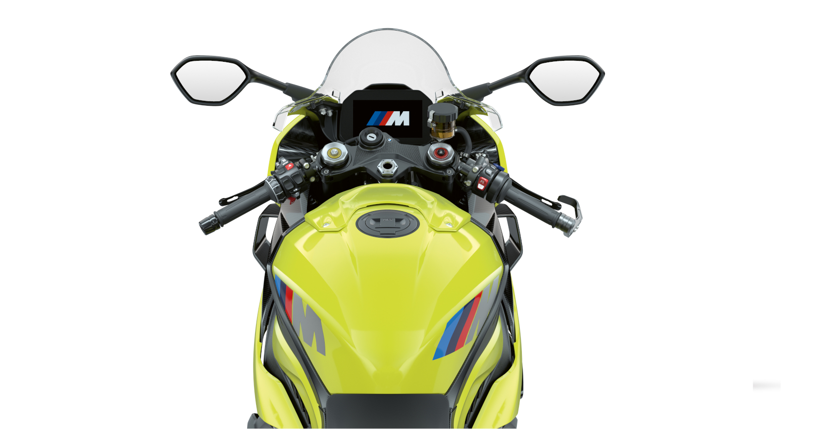 BMW M 1000 RR 50 YEARS - Pohled z pozice jezdce BMW M 1000 RR 50 YEARS - Pohled z pozice jezdce