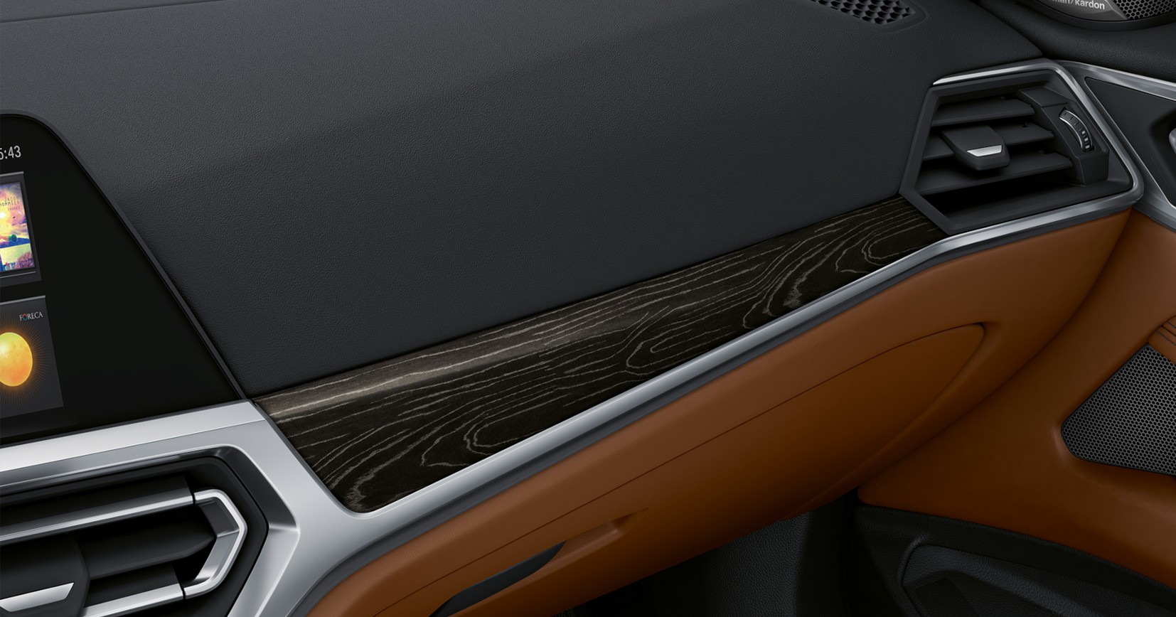 BMW Individual černé dřevěné obložení Fineline Black se stříbrným efektem BMW Individual černé dřevěné obložení Fineline Black se stříbrným efektem