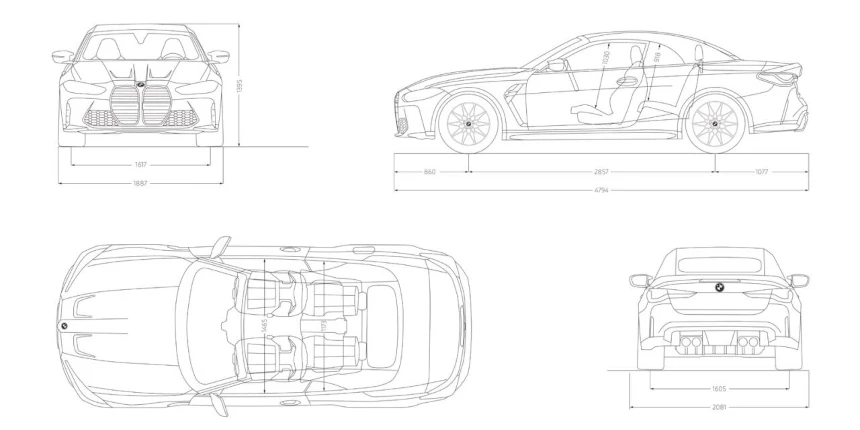 BMW M4 Cabrio technické údaje, rozměry